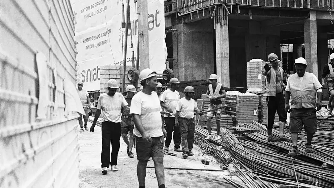 Construction Site Worker With Helmet