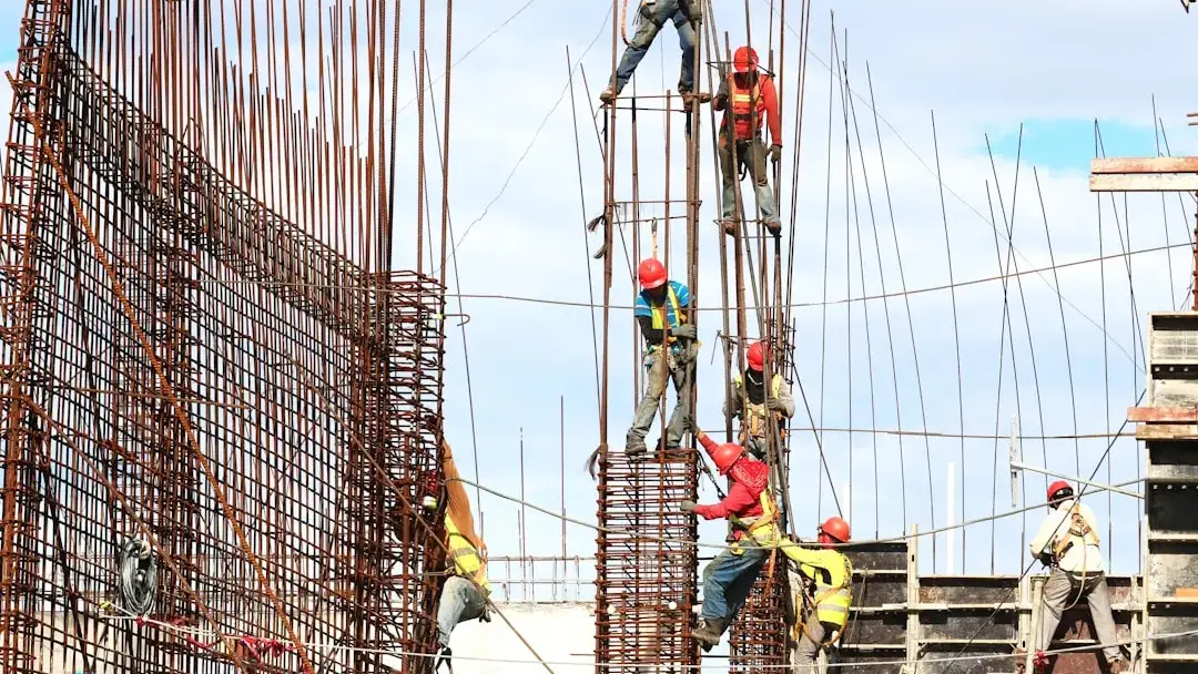 Construction Workers Mason At Work