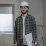 Home Renovation Construction Worker House Blueprint