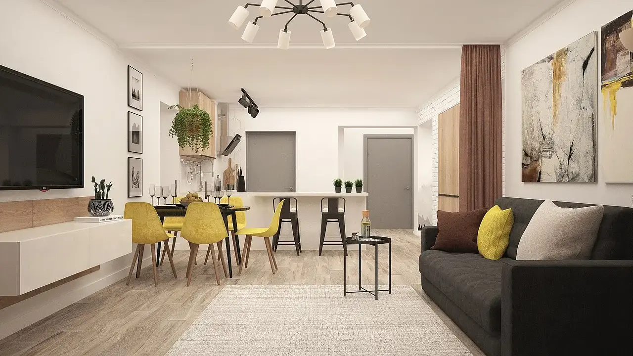 Open Space Interior Living Room Modern