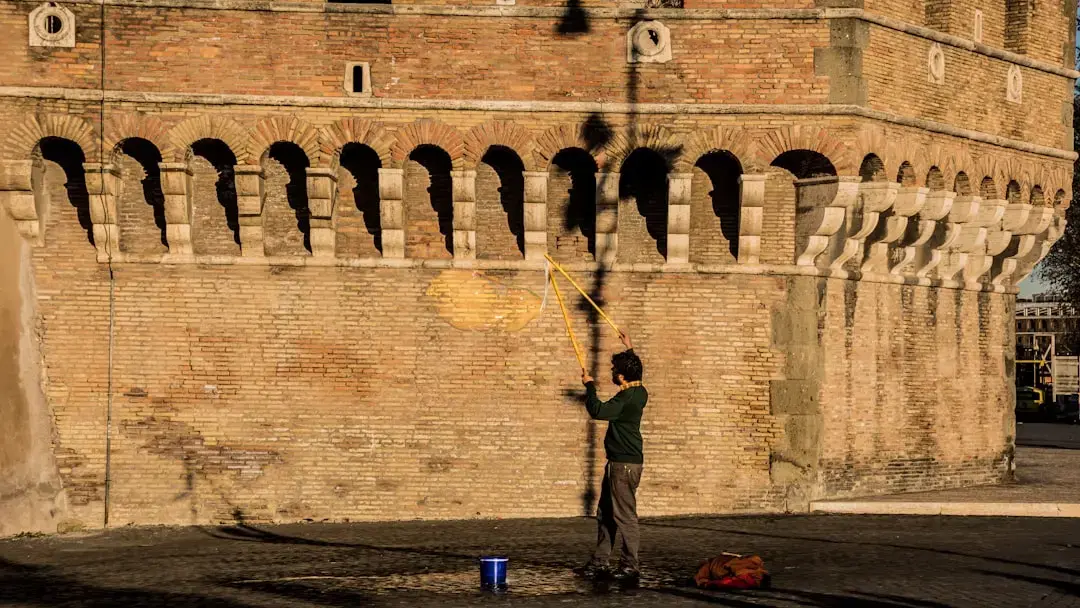 Paint Roller Painter At Work