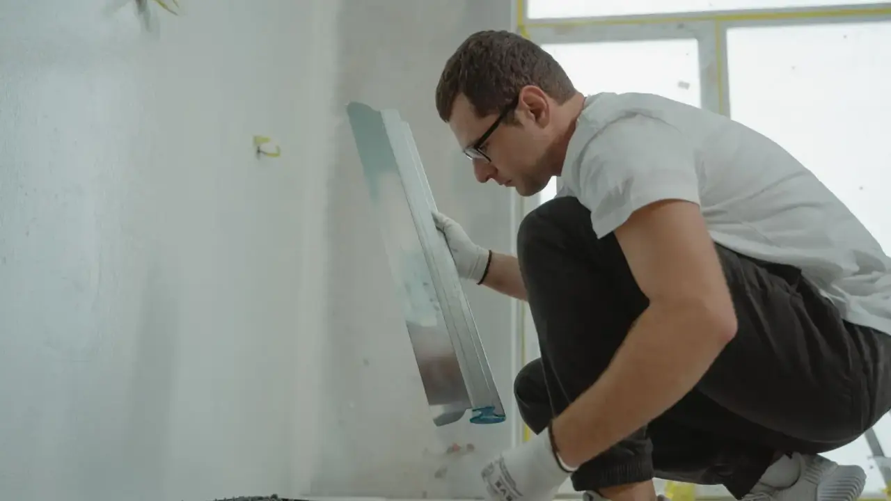 Storefront Renovation Construction Worker