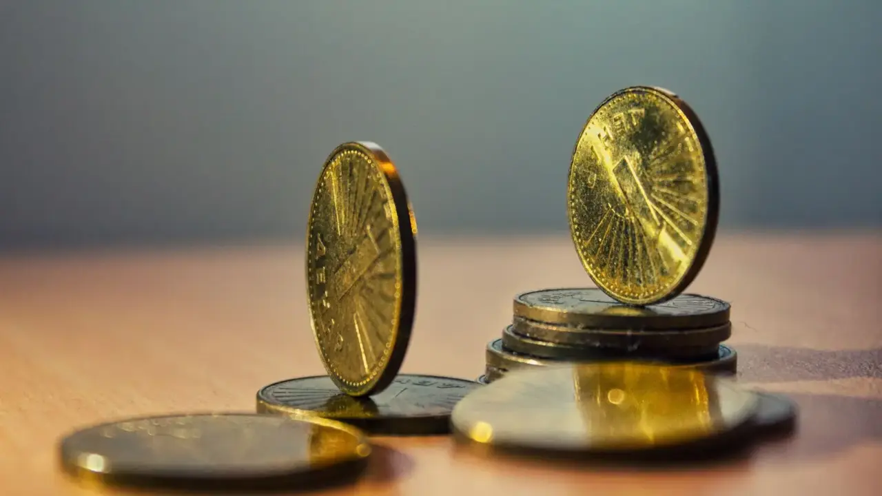 Transparent Glass Coins Stack